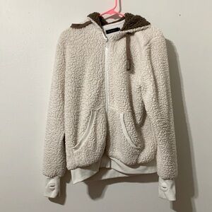 Kooosin Women’s Hooded Sherpa Jacket Soft Teddy Coat Zip Up Size M Used